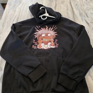 Black Graphic Hoodie Sweater